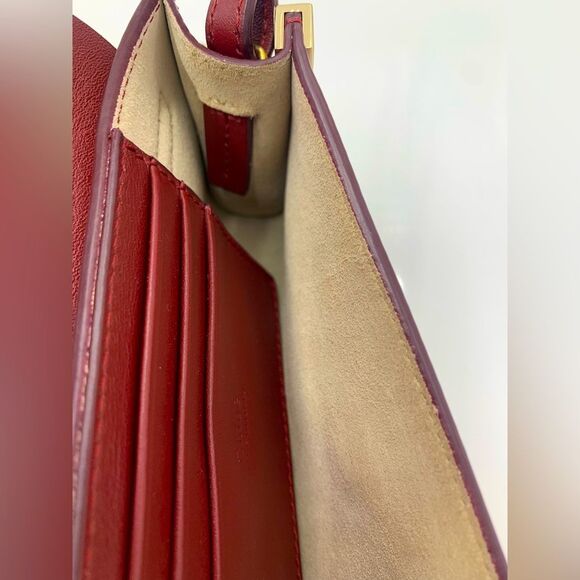 Auth Chloe Mini Faye Crossbody Ex++ Burgundy Suede Leather - Picture 3 of 13